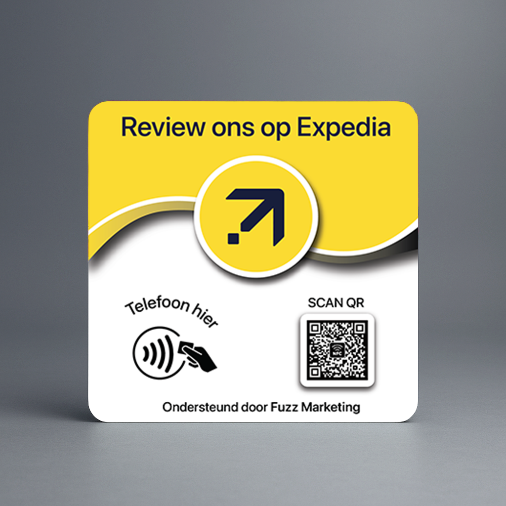 Expedia NFC-Plaque to gather more reviews on Expedia.com and grow your business